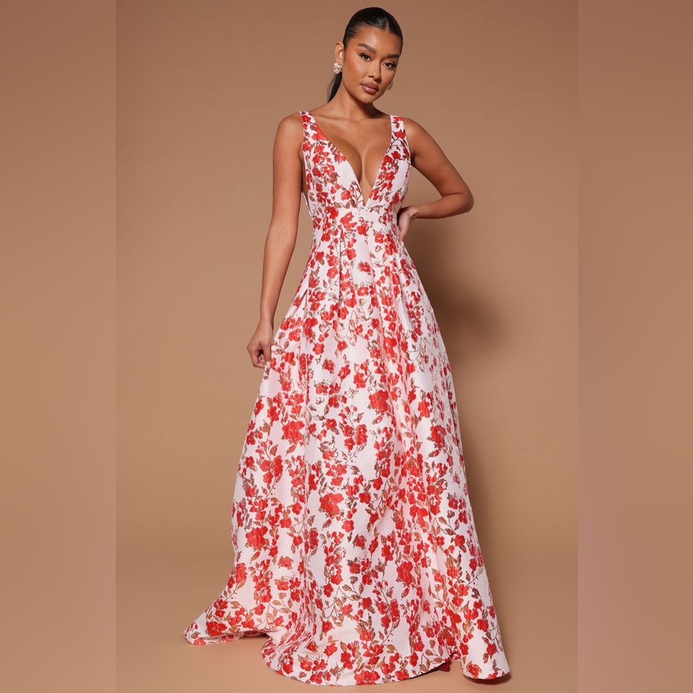 Nova Luxe Embroidered Floral Gown